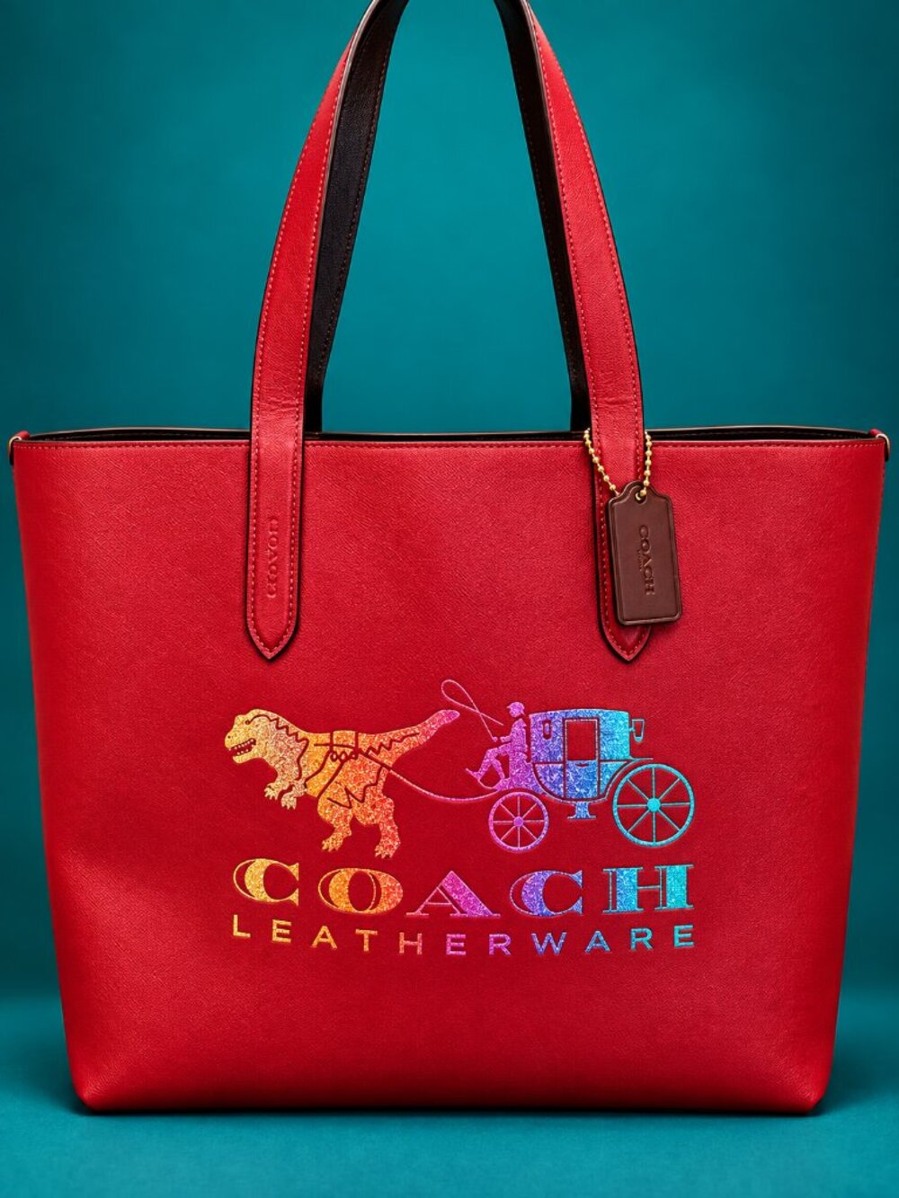 COACH Rexy & Carriage Highline Leather Tote Bag - Hang Tag - Deep Red 88774 RARE